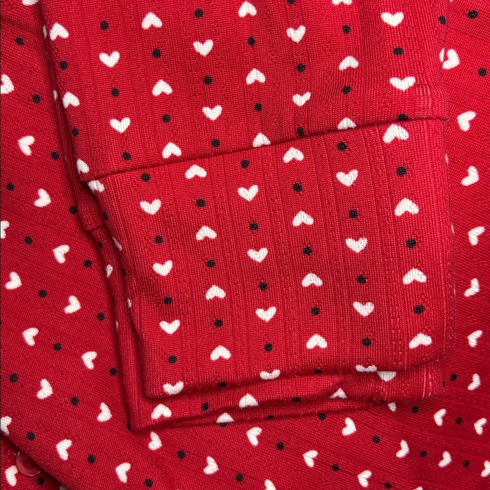 🤍LOFT Woman’s Knit Henley Sleep Dress Nightgown Valentine’s Day Hearts Love - Picture 4 of 10